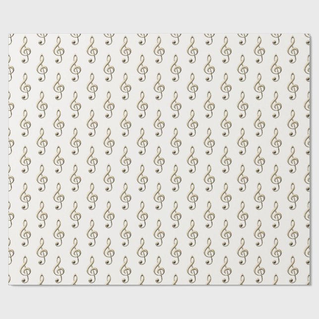 Treble Clef Musical Symbol Music Lover's Cream Geschenkpapier (Flach)