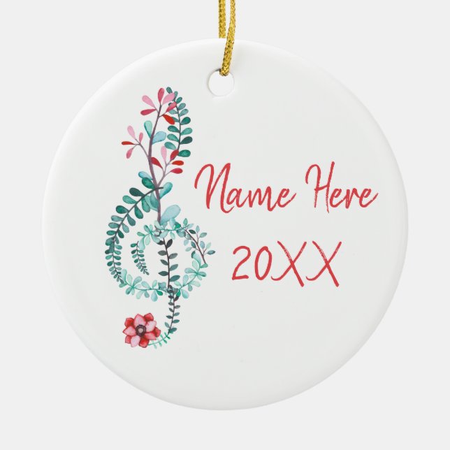 Treble Clef Musician Gift Musik Keramik Ornament (Vorne)