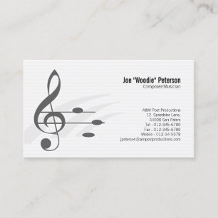 Treble Clef Musiknotens Musician Visitenkarte
