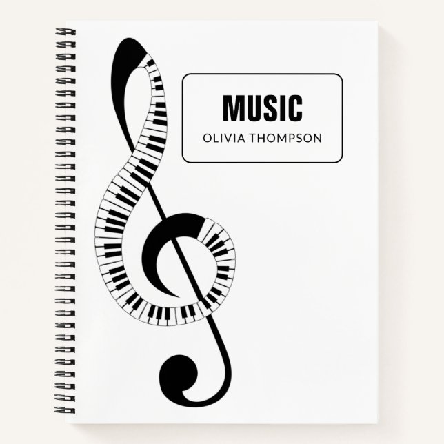 Treble Clef Piano Keys School Music Notizbuch (Vorderseite)