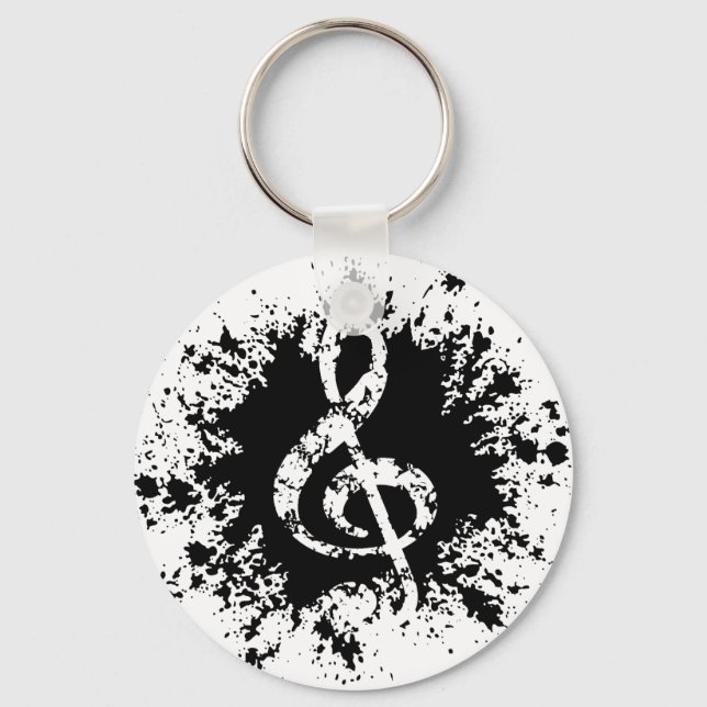 Treble Clef Platsch Schlüsselanhänger (Vorderseite)