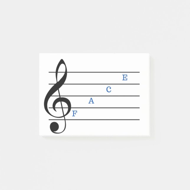 Treble Clef Post-it Notes (Leerzeichen) Klebezettel (Vorderseite)