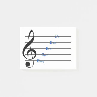Treble Clef Post-it Notes (Line Rhymes) Klebezettel