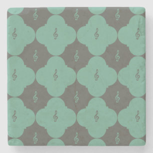 Treble Clef Quatrefolienmuster Steinuntersetzer
