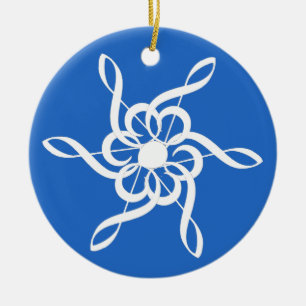 Treble Clef Snowflake Keramik Ornament