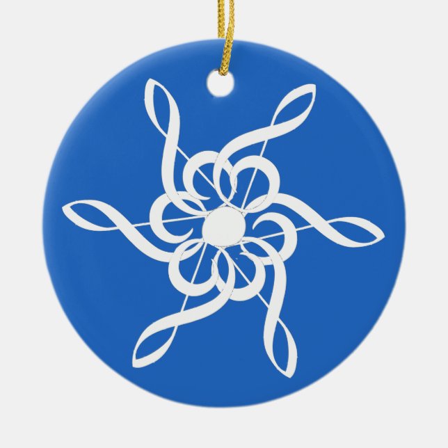 Treble Clef Snowflake Keramik Ornament (Vorne)