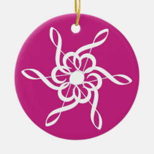 Treble Clef Snowflake Keramik Ornament
