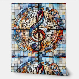 Treble Clef Stain Glass Tapete