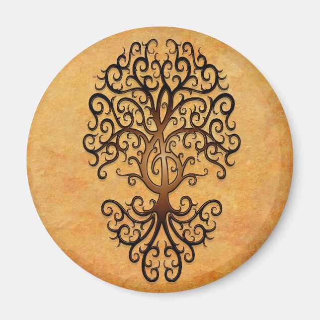 Treble Clef Tree, braun Magnet (Vorne)