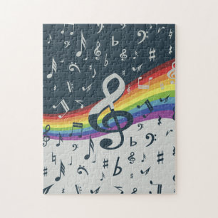 Treble Clef Wave Rainbow Colors