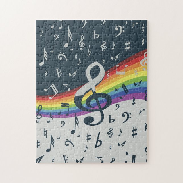 Treble Clef Wave Rainbow Colors (Vertikal)