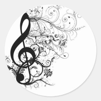 Treble Cleff Runder Aufkleber