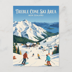Treble Cone Skigebiet Neuseeland Postkarte