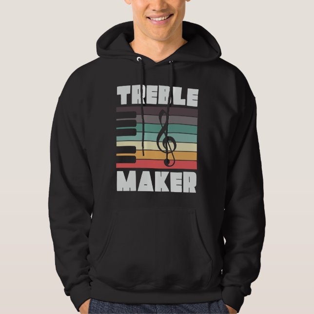 Treble Maker Music Pub Retro Vintag Musiker Hoodie (Vorderseite)