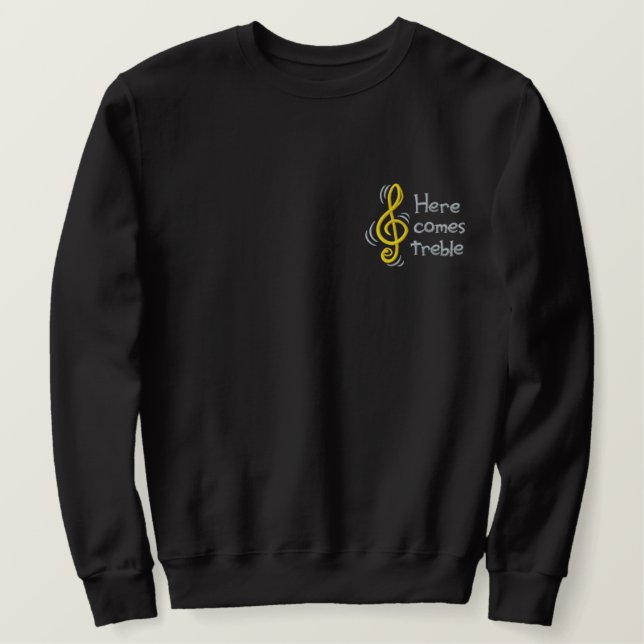 Treble Trouble Besticktes Sweatshirt (Design vorne)