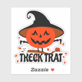 Treck Trat Pumpkin Lächeln Aufkleber