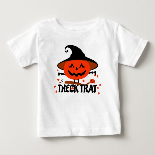 Treck Trat Pumpkin Lächeln Baby T-shirt (Vorderseite)