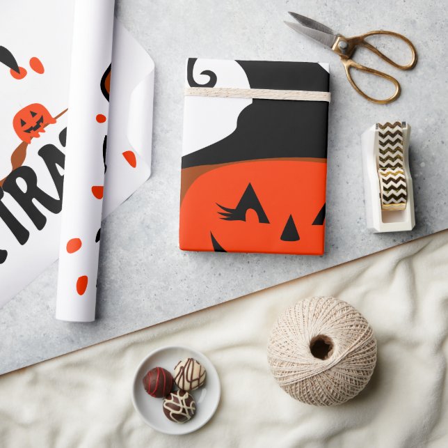 Treck Trat Pumpkin Lächeln Geschenkpapier (Kunsthandwerk)