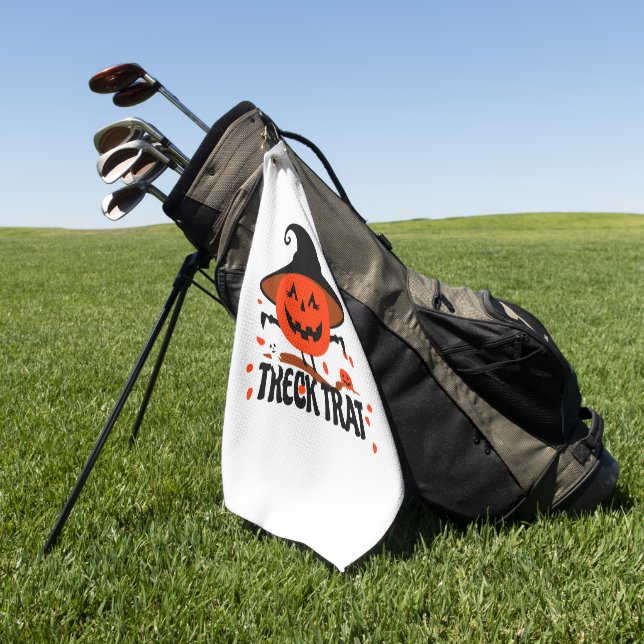 Treck Trat Pumpkin Lächeln Golfhandtuch (Gras)