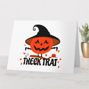 Treck Trat Pumpkin Lächeln Karte