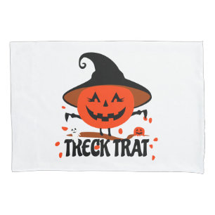 Treck Trat Pumpkin Lächeln Kissenbezug