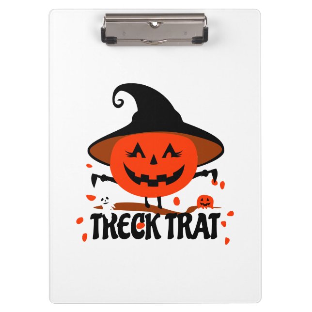 Treck Trat Pumpkin Lächeln Klemmbrett (Vorderseite)