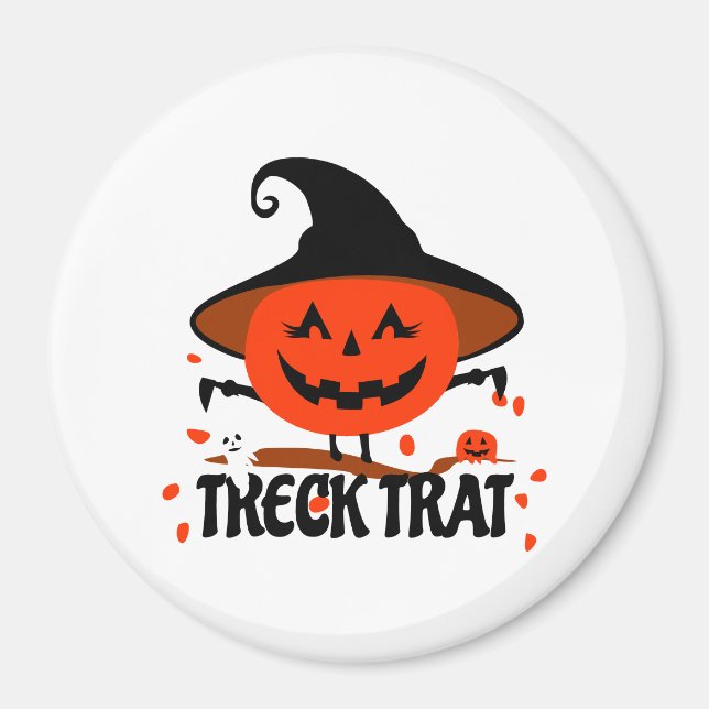 Treck Trat Pumpkin Lächeln Magnet (Vorne)