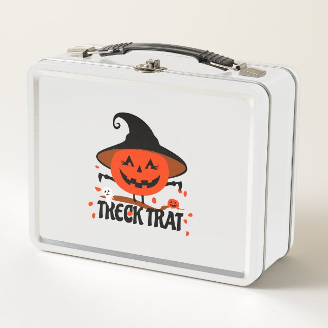 Treck Trat Pumpkin Lächeln Metall Brotdose (Vorderseite)