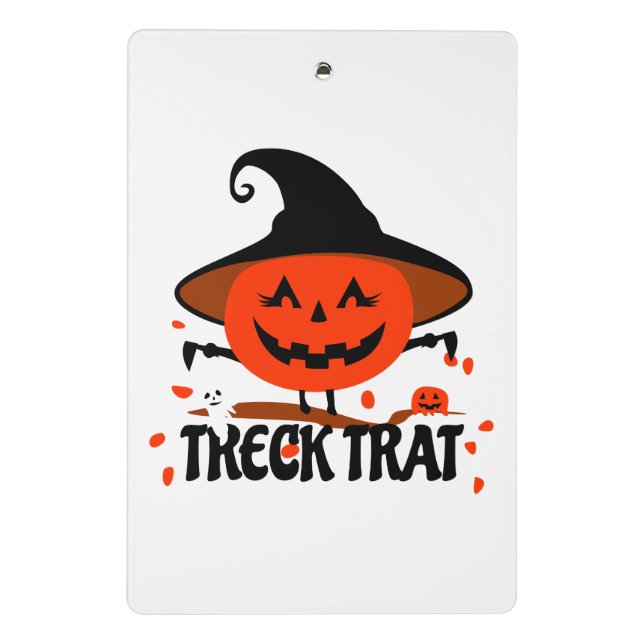 Treck Trat Pumpkin Lächeln Mini Klemmbrett (Rückseite)
