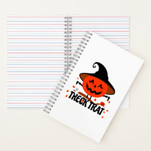 Treck Trat Pumpkin Lächeln Notizbuch