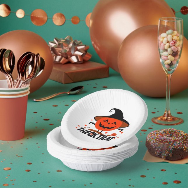 Treck Trat Pumpkin Lächeln Pappteller (Multi)