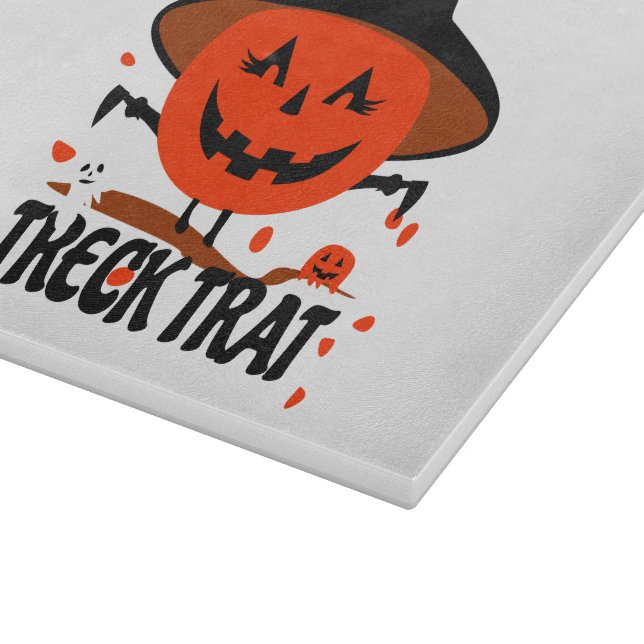 Treck Trat Pumpkin Lächeln Schneidebrett (Ecke)