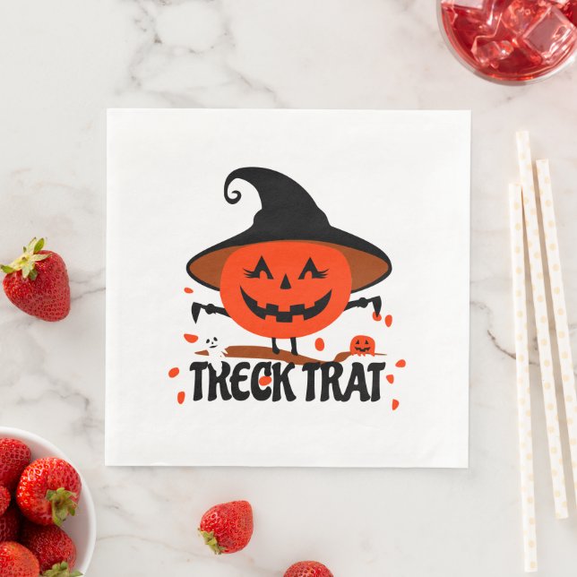 Treck Trat Pumpkin Lächeln Serviette (Beispiel)