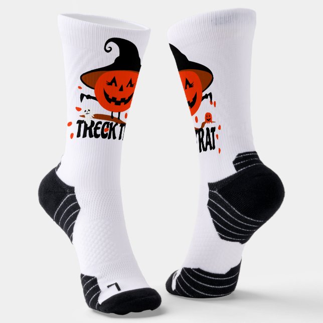 Treck Trat Pumpkin Lächeln Socken (Gewinkelt)