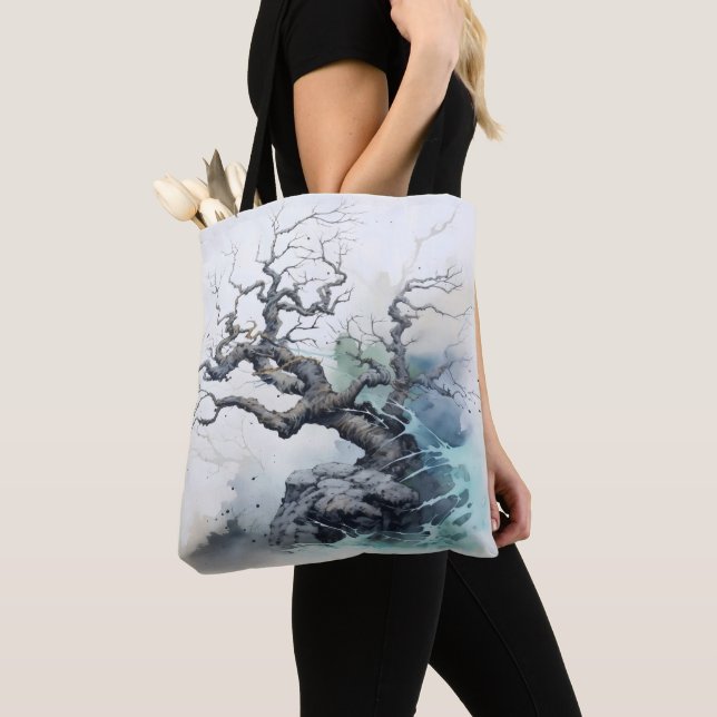 Tree Abstrakt Blue Tasche (Von Nahem)