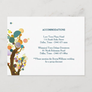Tree Art Aquamarin Hochzeitsunterkunft Postkarte
