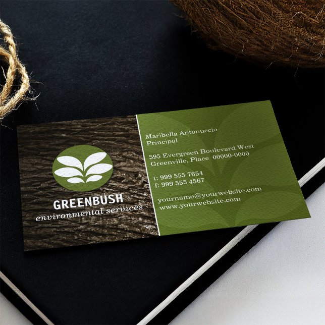 Tree Bark Environmental Business Card Visitenkarte (Von Creator hochgeladen)