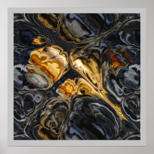 Tree Bark Marbled Abstrakt Poster