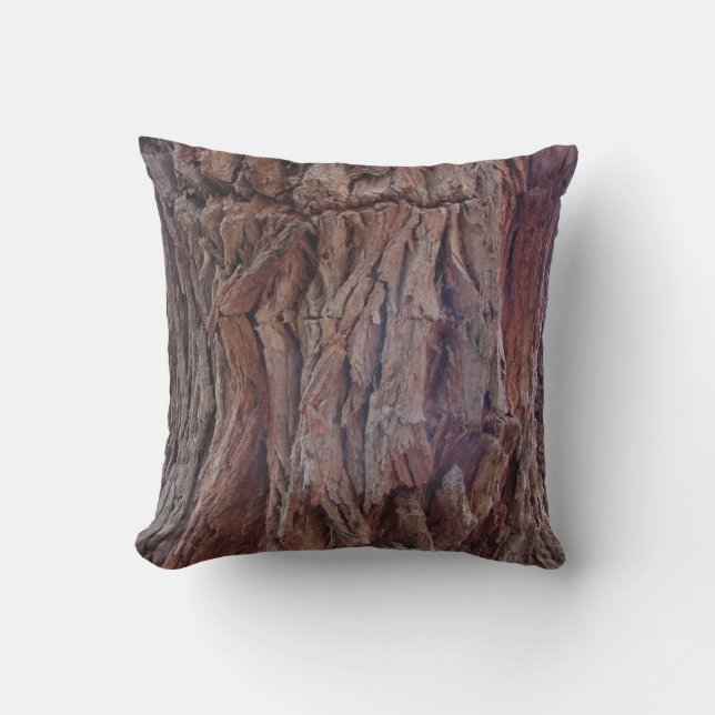 Tree Bark Rustikales Foto Rotes Brown Nature Holz Kissen (Vorderseite)