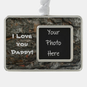 Tree Bark texturierte Gerahmte Ornament Rahmen-Ornament Silber
