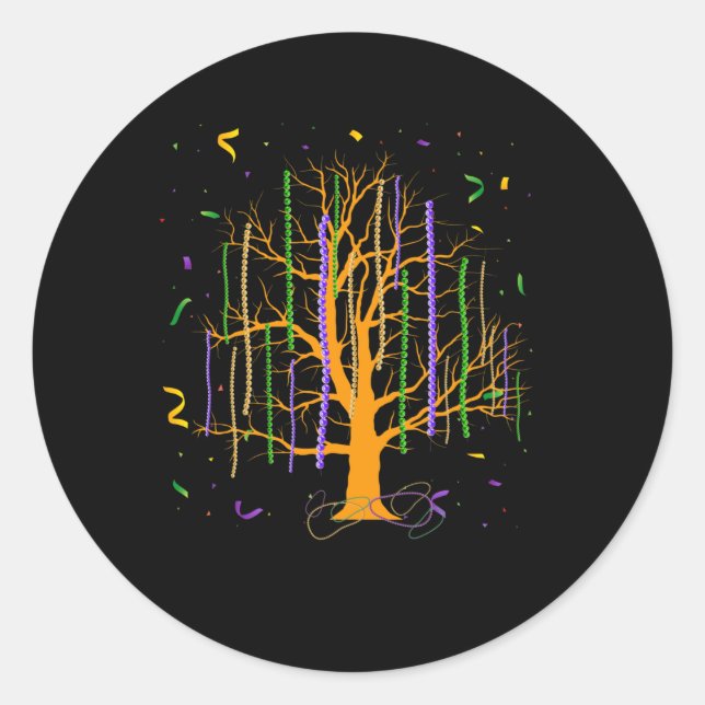 Tree Beads New Orleans 2022 Watercolor Runder Aufkleber (Vorderseite)