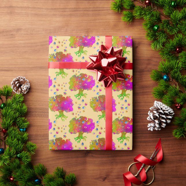 Tree Birds Sunshine Geschenkpapier (Feiertagsgeschenk)
