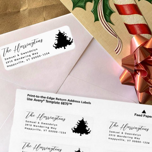 Tree Black and White Return Address labels (Von Creator hochgeladen)