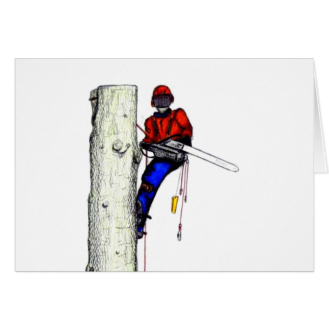 Tree Chirurg Arborist am Werk zur Zeit Chainsaw (Vorderseite (Horizontal))