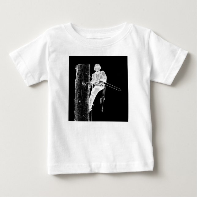 Tree Chirurg Arborist am Werk zur Zeit Chainsaw Baby T-shirt (Vorderseite)