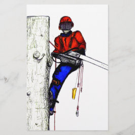 Tree Chirurg Arborist am Werk zur Zeit Chainsaw Briefpapier