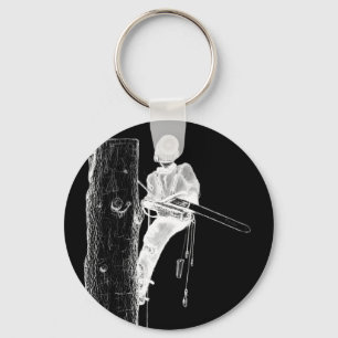 Tree Chirurg Arborist am Werk zur Zeit Chainsaw Schlüsselanhänger