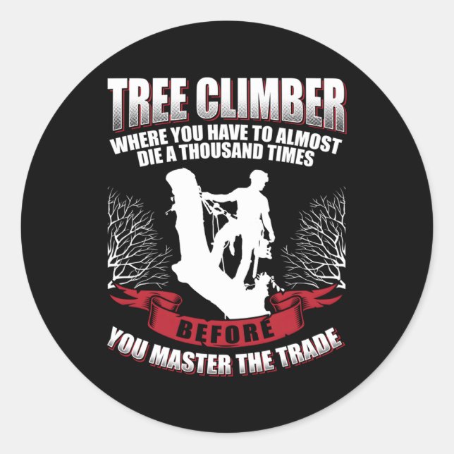 Tree Climber Arborist Runder Aufkleber (Vorderseite)