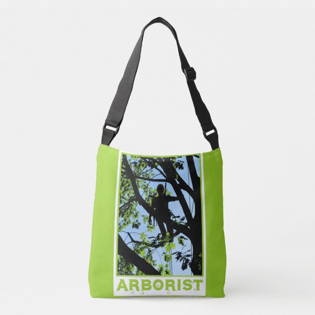 Tree Climber-Silhouette: Arborist Tragetaschen Mit Langen Trägern (Vorderseite)