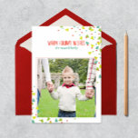 Tree Confetti Modern Flat Holiday Foto Card Feiertagskarte<br><div class="desc">Eine lustige und fröhliche Urlaubsbotschaft und spielerische Baumkonfetti bilden den Rahmen für Ihr Foto. Vergessen Sie nicht,  der Innenseite eine persönliche Nachricht mit den frohen Worten sowie ein anderes Foto und Ihren Familiennamen hinzuzufügen.</div>